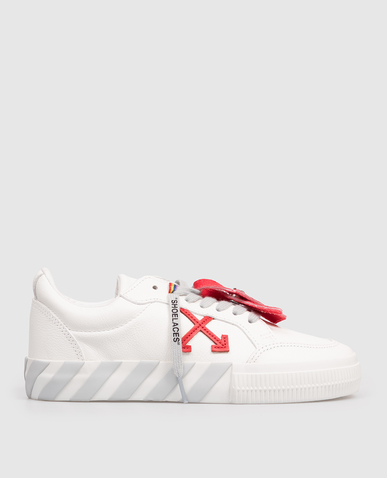 Детские белые кожаные кроссовки Vulcanized