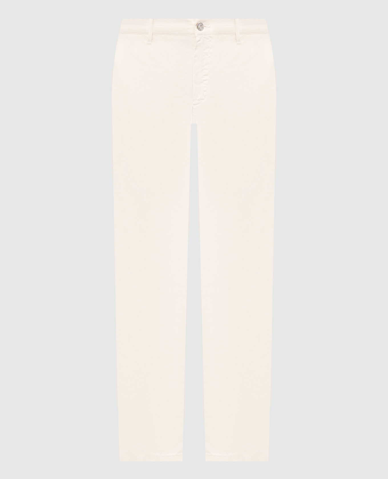 

Брюки цвета айвори с шелком, Бежевый, Зауженные брюки