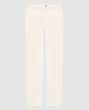 Castangia dal 1850 Штани кольору айворі з шовком GDPCA100S26