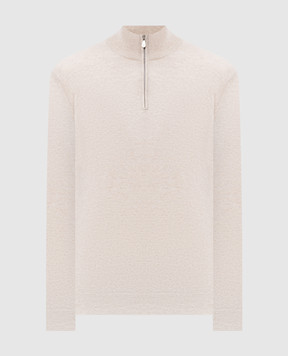 Brunello Cucinelli Бежевый джемпер из кашемира на молнии M2200124
