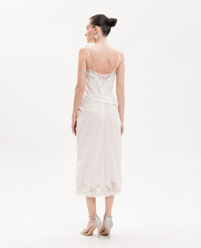 Ermanno Scervino Сукня кольору айворі із шовку з кристалами D482Q713APCTVKX