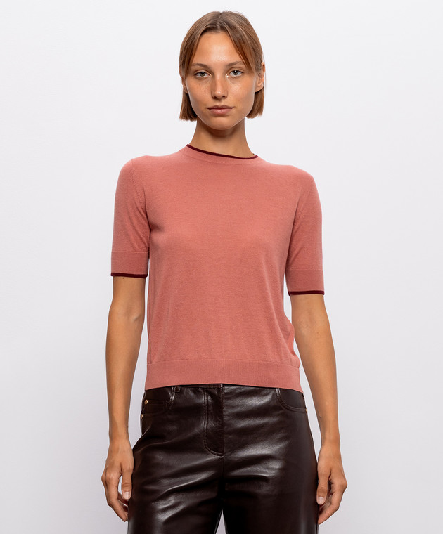Max Mara Розовый топ из шелка и шерсти MSTAGENDA изображение 3