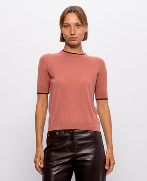 Max Mara Розовый топ из шелка и шерсти MSTAGENDA