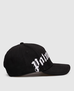 Palm Angels Черная кепка с контрастной вышивкой логотипа PMLB104S26FAB003