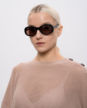 Brunello Cucinelli Черные солнцезащитные очки Claire с поляризованными линзами MOCGEMMS07