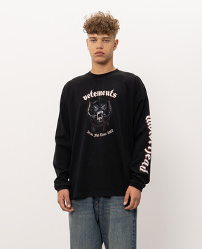 Vetements Чорний лонгслів з принтом MH27LS243B