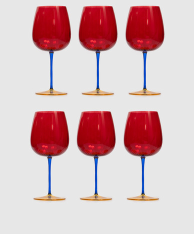 Набор красных бокалов для джина JOY 6 шт
