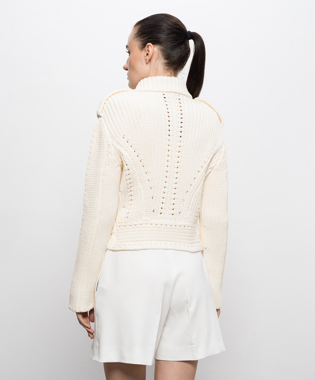 Ermanno Scervino Кардиган цвета айвори в стиле косухи D485I301RXY изображение 4