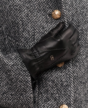 Valentino Черные кожаные перчатки 9W2GDA57CZV