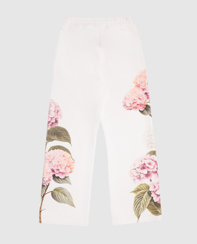 Dolce&Gabbana Детские белые брюки в цветочный принт L5JPIOG7PSD812+