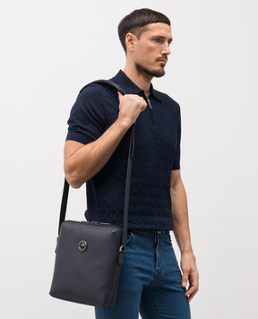 Stefano Ricci Синяя кожаная сумка с фактурной эмблемой ND156GTUVD