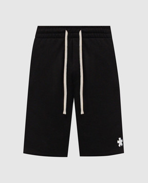 Comme des Fuckdown Чорні шорти з принтом емблеми FMS6CFABM01905