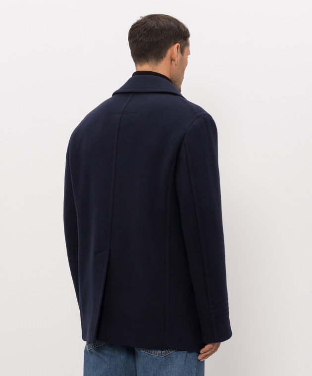 Tom Ford Голубое двубортное пальто из шерсти OPR017FMW088 изображение 4