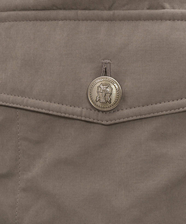 Brunello Cucinelli Сіра куртка зі знімним коміром MG5456003 зображення 5