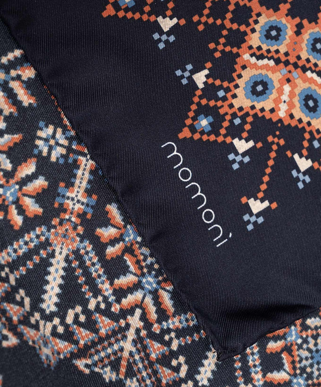 Momoni Синий платок Nipponia из шелка MOSC00186MO изображение 3