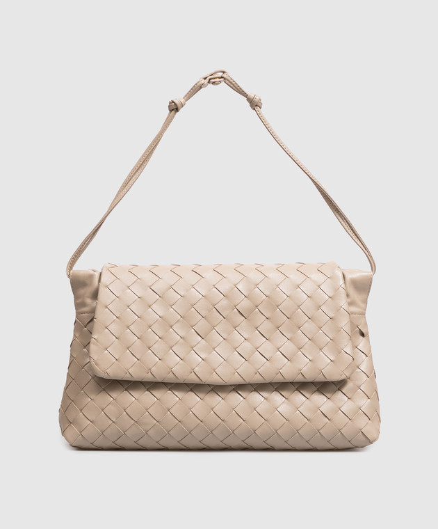 Bottega Veneta Бежевая кожаная сумка Giorno 857657V3IV0