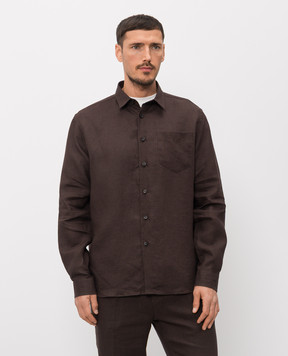 Cashmere&Whiskey Коричневая рубашка из льна 0331900638