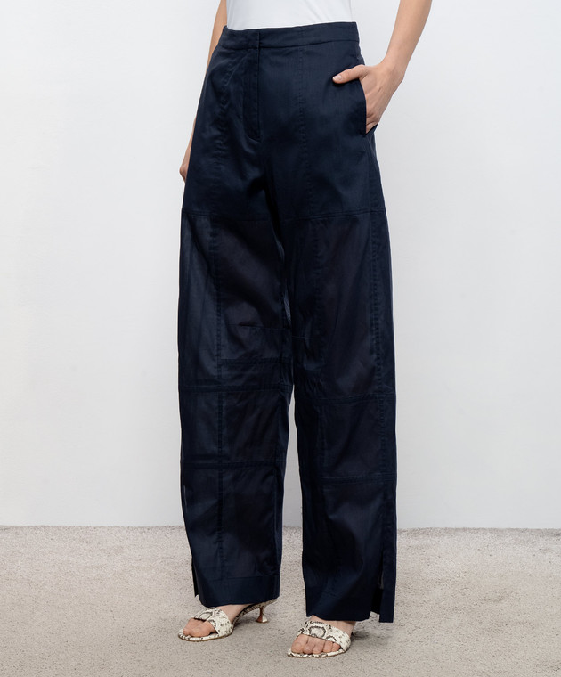 Jil Sander Синие брюки с разрезами J02KA0381J45326 изображение 3