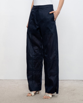 Jil Sander Сині штани з розрізами J02KA0381J45326