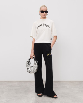 Palm Angels Футболка кольору айворі з принтом логотипа PWAA079S26JER004