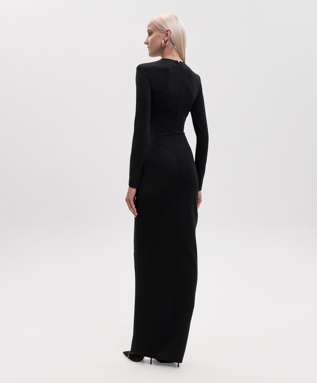 Balmain Чорна сукня з блискавкою максі HF1RR834JL05 зображення 3