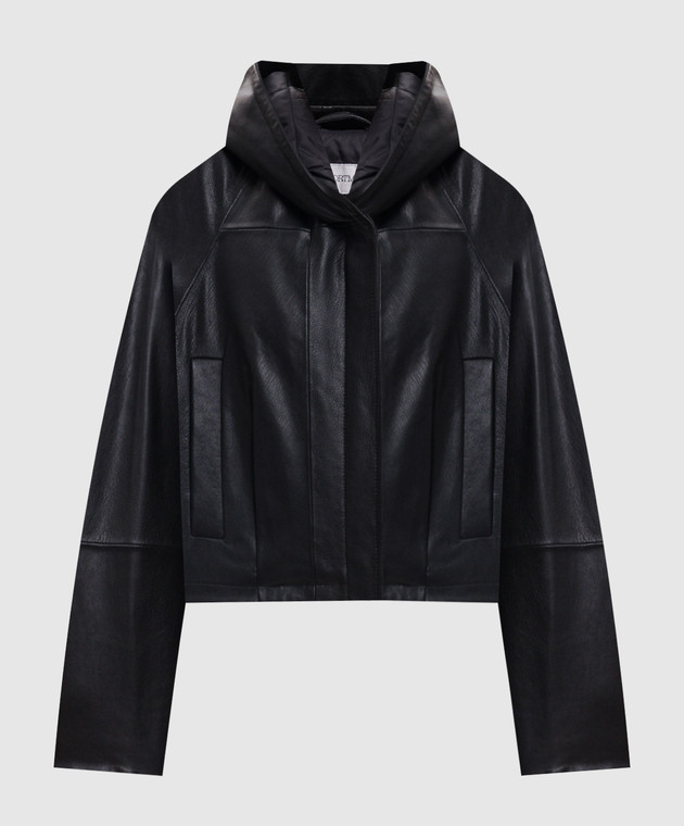 Max Mara Sportmax Чорна шкіряна куртка KABALA SPXKABALA