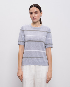 Peserico Сірий топ в смужку A99091F149173M