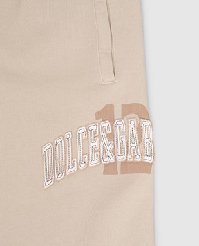 Dolce&Gabbana Детские бежевые джоггеры с логотипом L4JPFEG7PIP812+