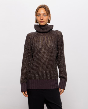 Twinset Коричневий светр з люрексом 262TF3010