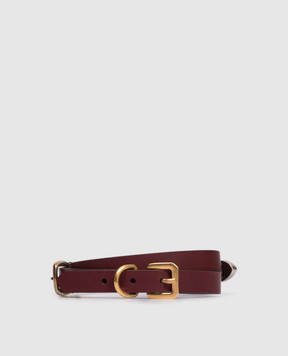 Etro Бордовий шкіряний ремінь з трьома пряжками WP3B0052AP399
