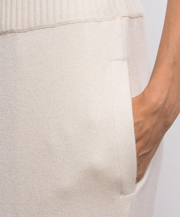 Brunello Cucinelli Брюки цвета айвори из кашемира M12722299 изображение 4