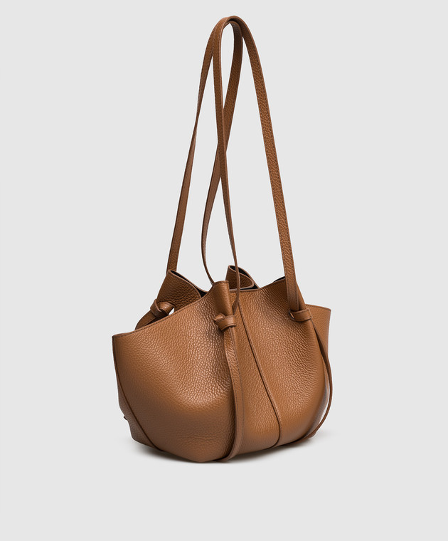 YUZEFI Коричнева шкіряна сумка-тоут Mochi MOCHI зображення 3