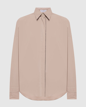 Brunello Cucinelli Бежева сорочка з ланцюжком моніль M0091MA636