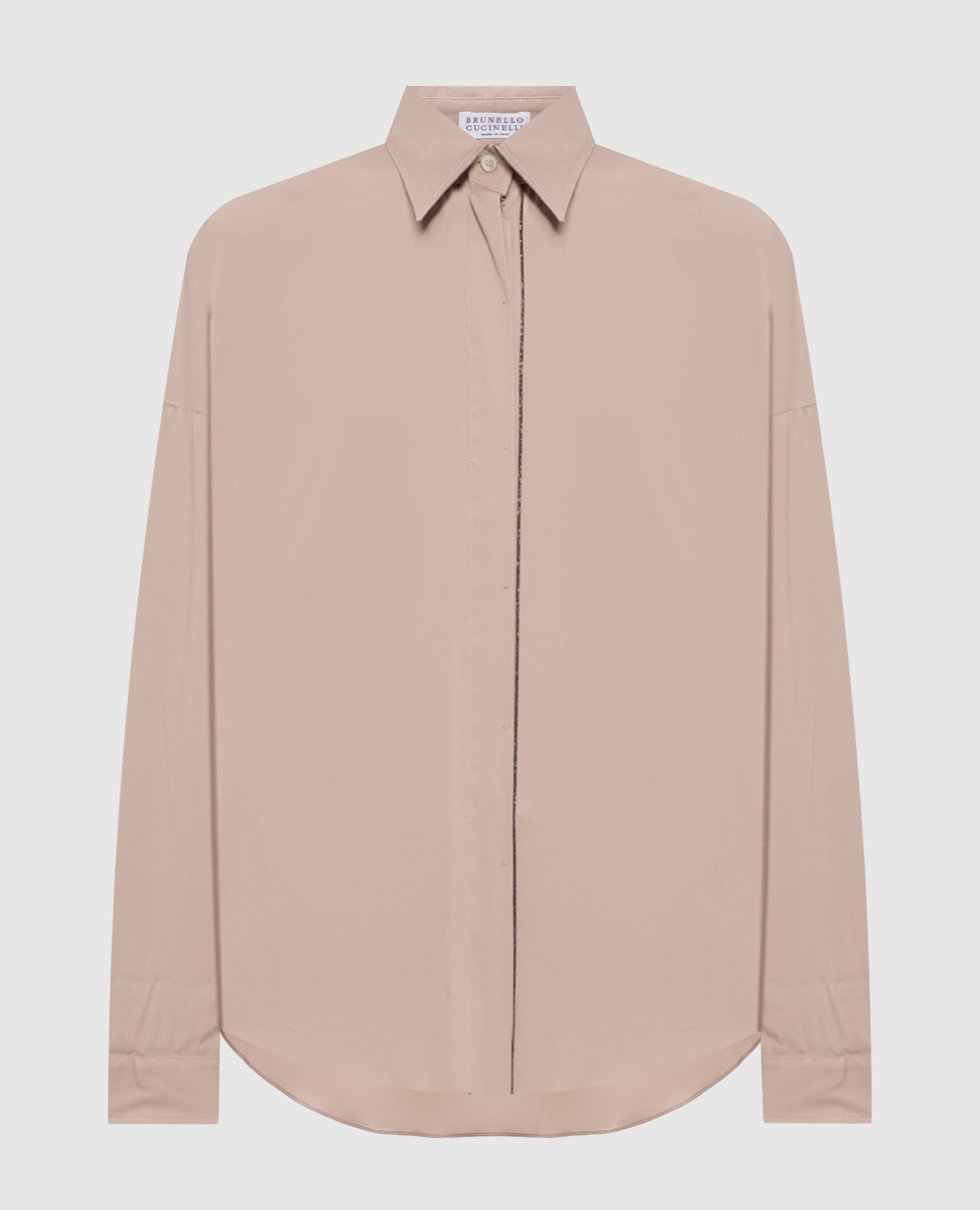 Бежевая рубашка с цепочкой мониль