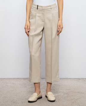 Peserico Бежеві штани з відворотами A0475808879