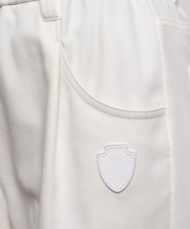 Brunello Cucinelli Брюки цвета айвори с цепочкой мониль MA126P9330 изображение 5
