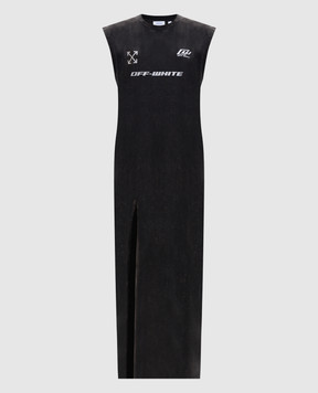 Off-White Сіра сукня з принтом логотипа 2DH00BS26JER001