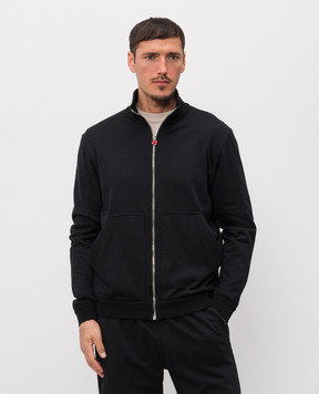 Kiton Чорна спортивна куртка із шовком UMK0888