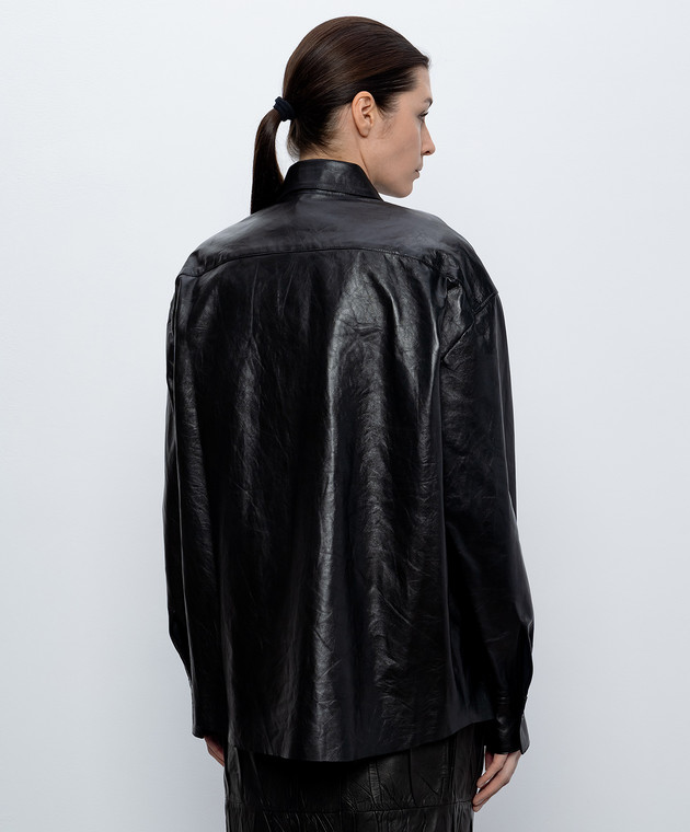 Ermanno Scervino Чорна шкіряна сорочка D482I750IHK зображення 4
