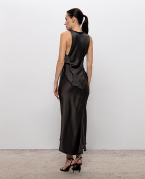 Victoria Beckham Коричневое платье миди 1326WDR007612A