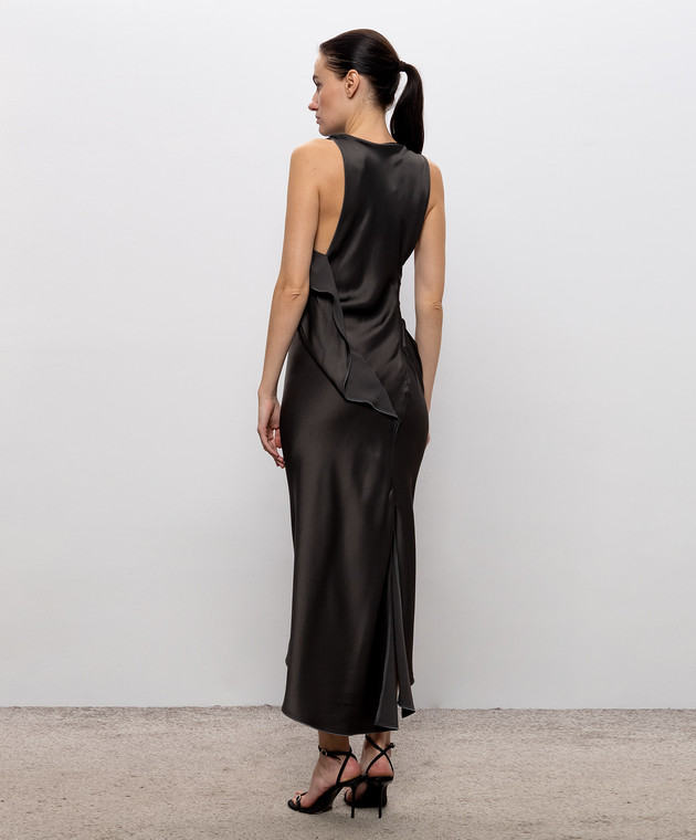 Victoria Beckham Коричневое платье миди 1326WDR007612A изображение 3