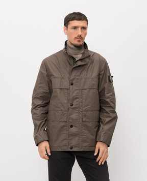 Stone Island Коричневая куртка с патчем логотипа L1S154100024S0290