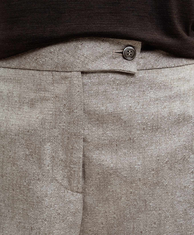 Marco Pescarolo Бежевые шорты Summer из шелка и кашемира SUMMERD5387 изображение 5