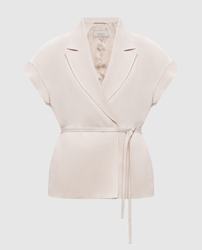 Peserico Білий жакет з коротким рукавом S03036A01955