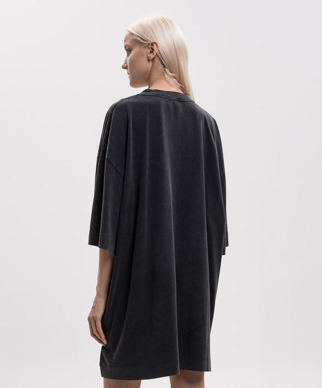 Off-White Черное платье-футболка Dreaming Narciso 2FU00594T изображение 4