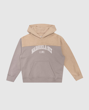 Maison Margiela MM6 Дитяче сіре худі з принтом логотипа M60976MM04H