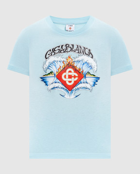 Casablanca Блакитна футболка Waves WSP26JTS02005EXBC