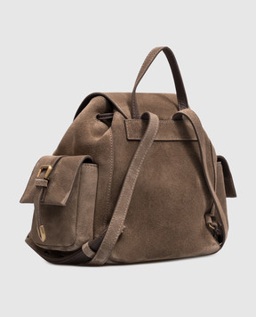 Brunello Cucinelli Коричневый замшевый рюкзак MBDLB2841