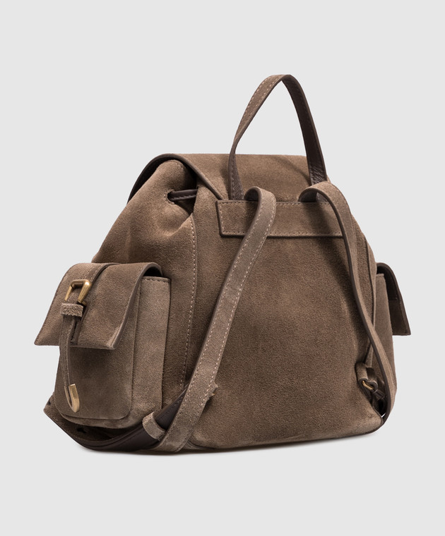 Brunello Cucinelli Коричневый замшевый рюкзак MBDLB2841 изображение 3