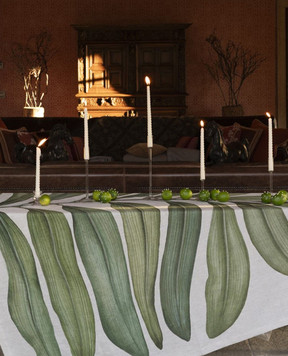 TESSITURA TOSCANA TELERIE Серая скатерть TAMARINDO из льна NT250064080037